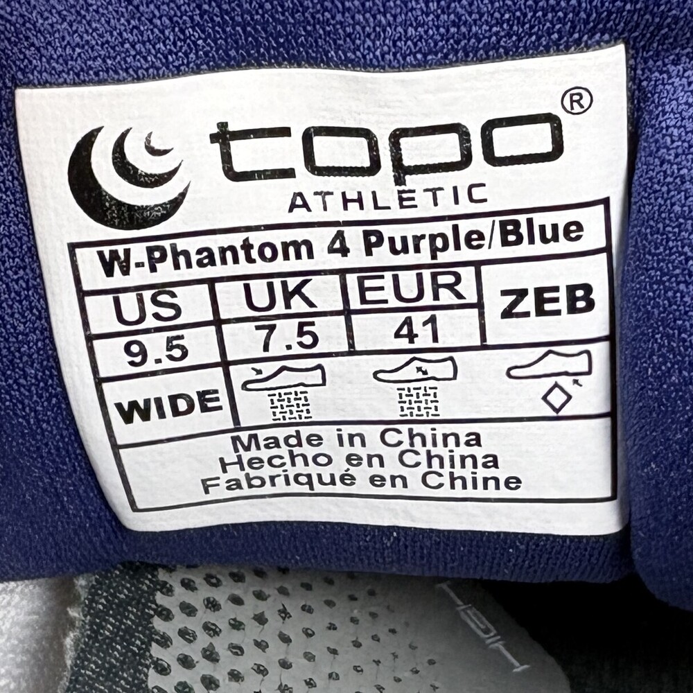 Topo Phantom 4 Purple Blue Womens US Size 9.5 Wide EUR 41 Running Shoes - Picture 10 of 10